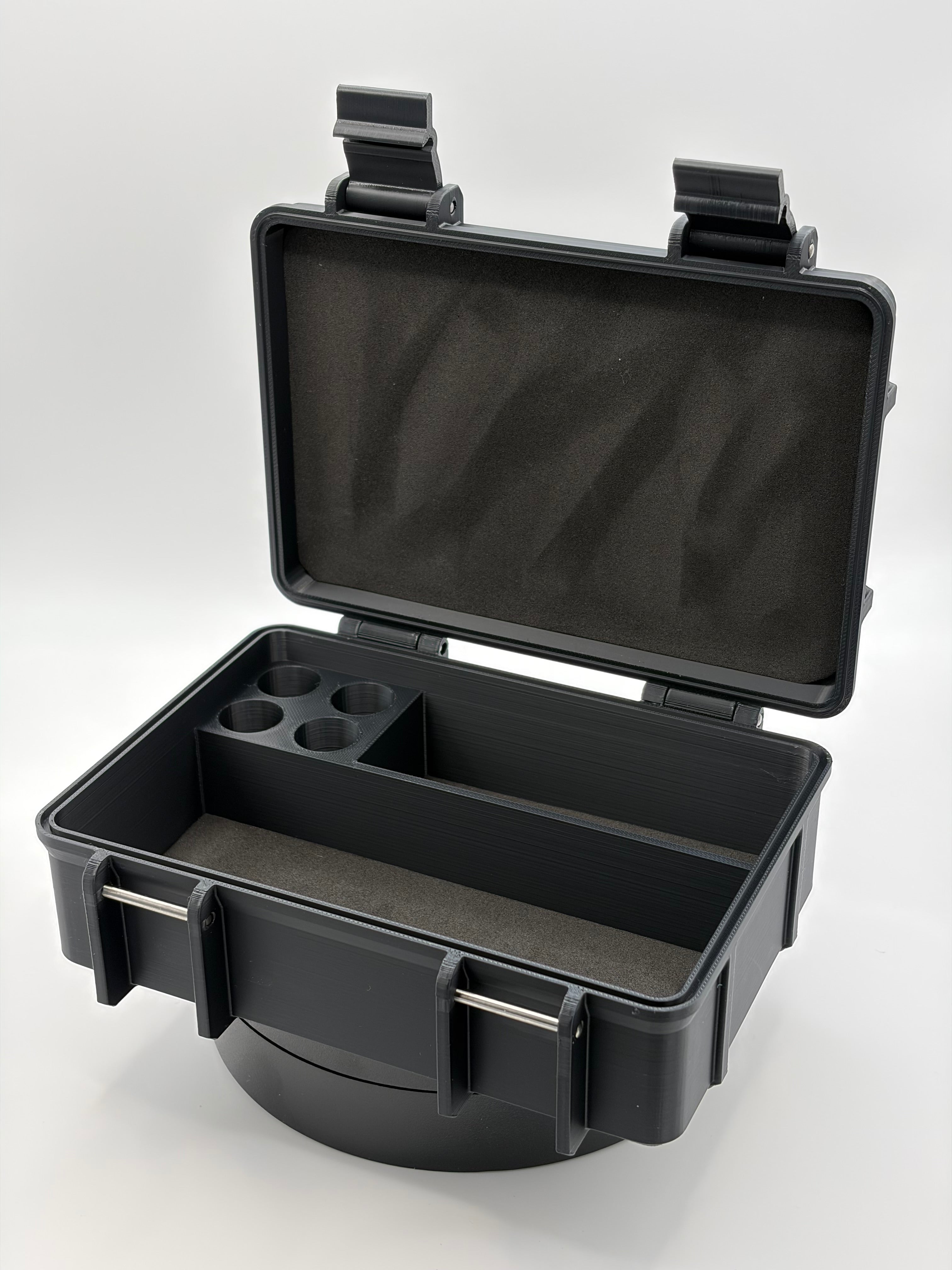 Robin Fit Vial Aufbewahrungsbox 4 mit transparentem Deckel und Fächern für Vials und kleine Behälter