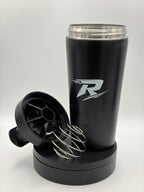 RobinsonFit Premium Thermo-Edelstahl-Shaker, 600 ml, mit Schraubverschluss und Messskala, für Getränke und Proteinshakes